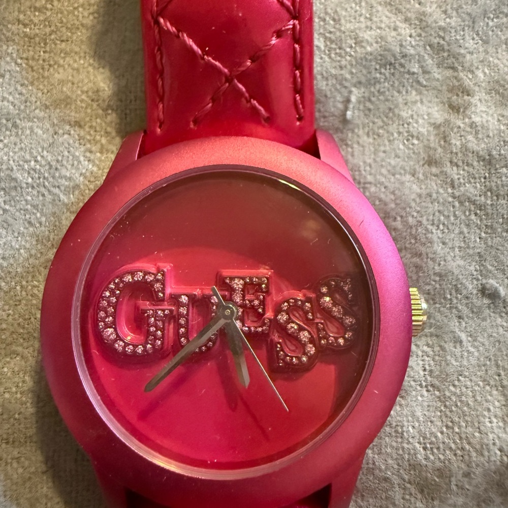 Guess Pink Watch with Rhinestone Logo